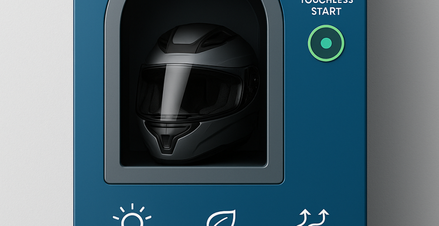 Helmet cleaning vending machine in Kolkata for disinfecting helmets at low cost