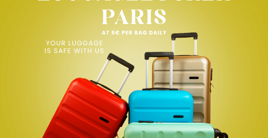 Traveller walking along the Seine under Paris street lights at night, stay luggage-free with Gare du Nord storage options.