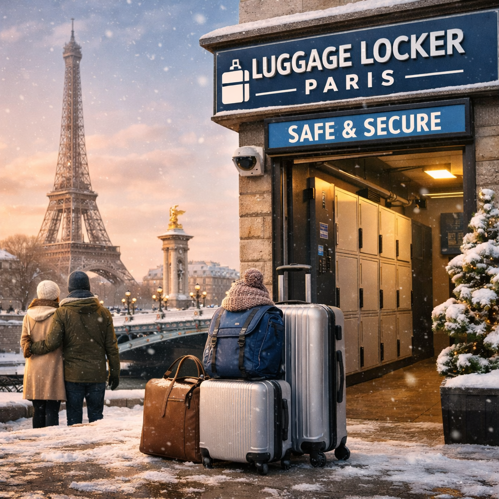 Luggage Locker Paris winter travel secure luggage storage