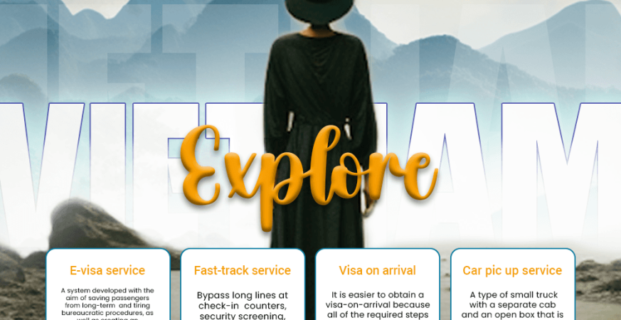 Traveler using Vietnam Fast Track Service to bypass regular immigration queues at Vietnam international airport with airport staff assistance.