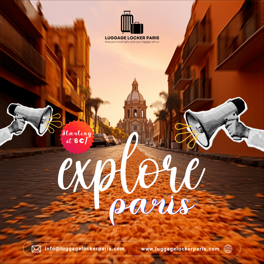 "Traveler using secure luggage storage Paris before flying from Orly Airport, storing suitcases safely in a monitored luggage storage facility near central Paris for a convenient and stress-free airport transfer."