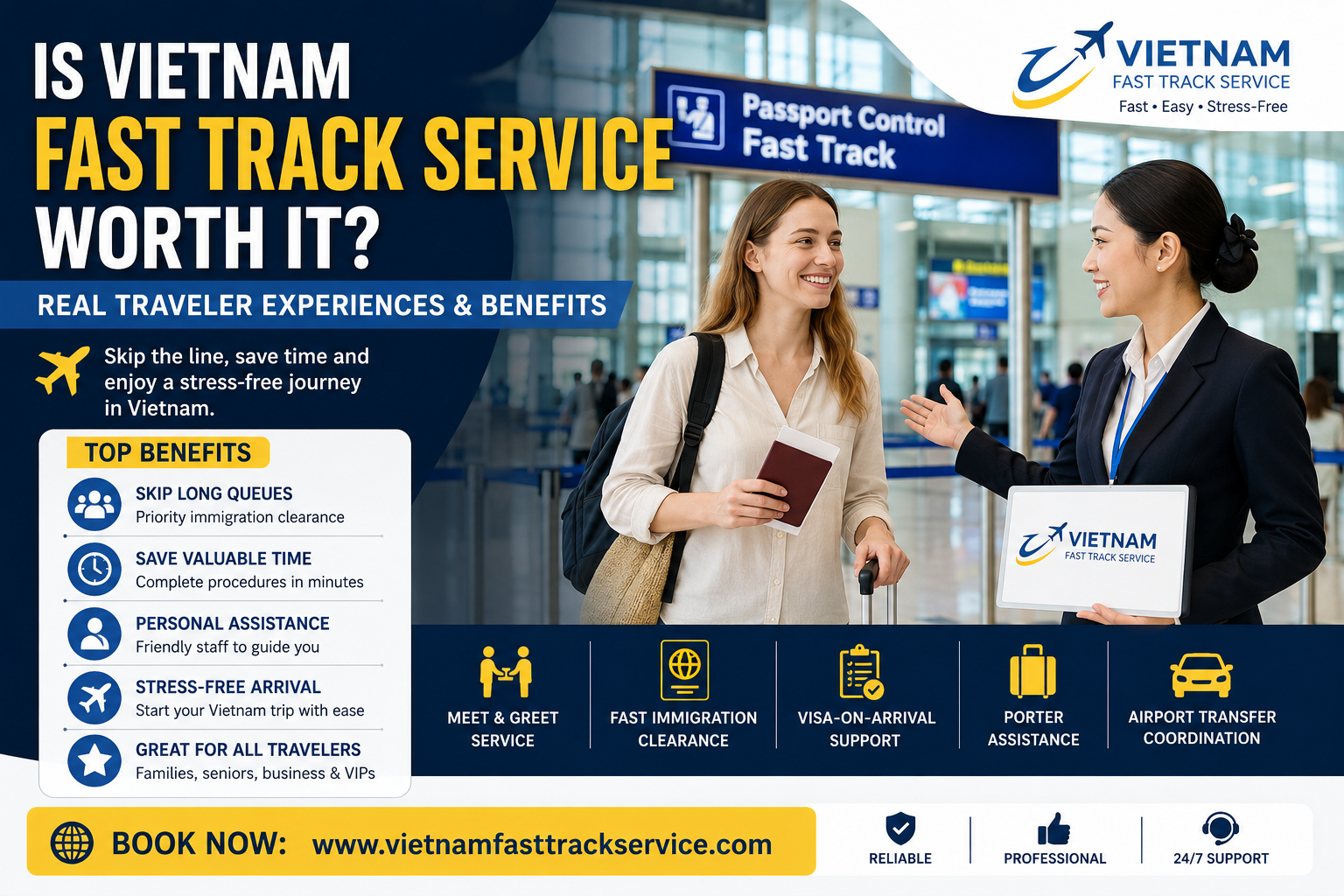 Vietnam Fast Track Service 24/7 airport immigration assistance at Vietnam international airport